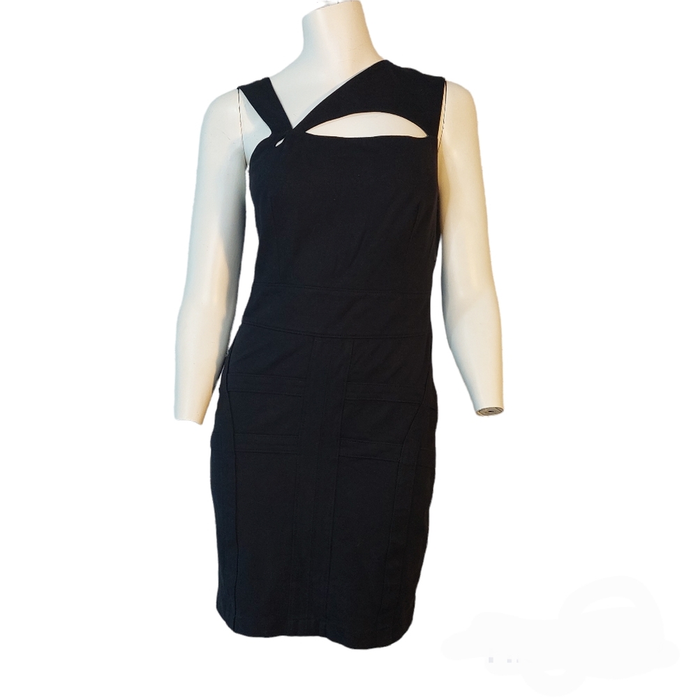 Guess by Marciano Black Asymmetrical Cutout Sheath Dress
